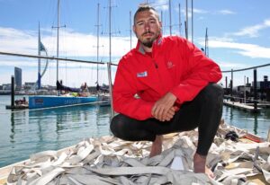 Dan Hardy poses for photographs as part of the Clipper Round the World Race.